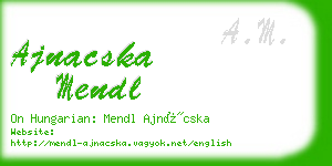 ajnacska mendl business card